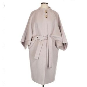 DELCORSO Luxury Women's LuxuryBeige Alpaca Wool Blend Kimono Wrap Coat Size S